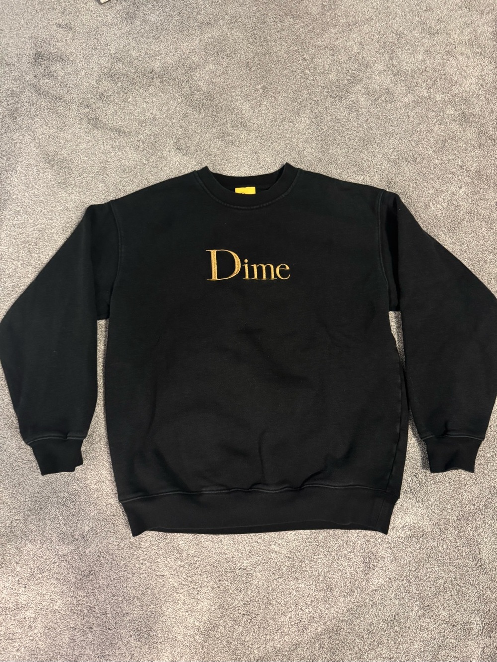 Black and Gold Embroidered Dime Crewneck